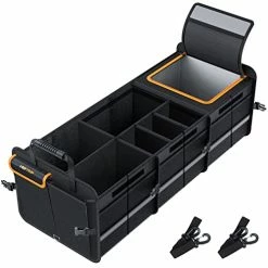 Promo ???? Eytrip Large Trunk Organizer With Built-in Leakproof Cooler Bag, 2 Tie-Down Straps, 4 Removable Dividers, Foldable Cover, Built With 2mm PE Board ????
