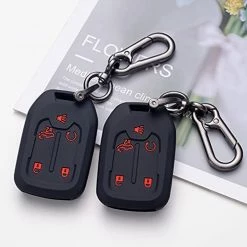 Budget ???? 2PCS Smart Key Fob Case Cover Compatible With 2019 2020 2021 2022 Chevrolet Chevy Silverado And GMC Sierra 1500 2500HD 3500HD Accessories Silicone Black Remote Key Chain Protector (5 Button) (black+blue)with White Botton ✔️ 17 Budget ???? 2PCS Smart Key Fob Case Cover Compatible With 2019 2020 2021 2022 Chevrolet Chevy Silverado And GMC Sierra 1500 2500HD 3500HD Accessories Silicone Black Remote Key Chain Protector (5 Button) (black+blue)with White Botton ✔️ -Car Seat Covers shop 41iSoZci3QL. AC