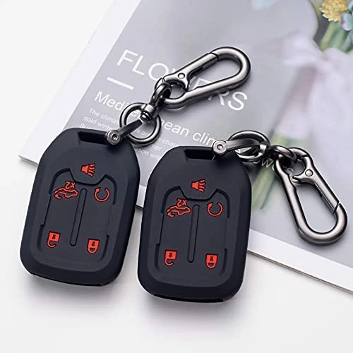 Budget ???? 2PCS Smart Key Fob Case Cover Compatible With 2019 2020 2021 2022 Chevrolet Chevy Silverado And GMC Sierra 1500 2500HD 3500HD Accessories Silicone Black Remote Key Chain Protector (5 Button) (black+blue)with White Botton ✔️ 10 Budget ???? 2PCS Smart Key Fob Case Cover Compatible With 2019 2020 2021 2022 Chevrolet Chevy Silverado And GMC Sierra 1500 2500HD 3500HD Accessories Silicone Black Remote Key Chain Protector (5 Button) (black+blue)with White Botton ✔️ - Image 8