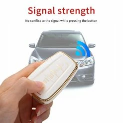 Best Pirce ???? For Toyota Key Fob Cover With Keychain Soft TPU 360 Degree Protection Key Case Compatible With 2018-2021 Camry RAV4 Highlander Avalon C-HR Prius Corolla GT86 Smart Key,White ❤️ -Car Seat Covers shop 41ihyd7vvVL