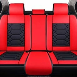 Best Sale ✨ Car Seat Covers Accessories Full Set Premium Nappa Leather Cushion Protector Universal Fit For Most Cars SUV Pick-up Truck, Automotive Vehicle Auto Interior Décor (OS-004 Red) Tan ???? -Car Seat Covers shop 41iqKedNhNL