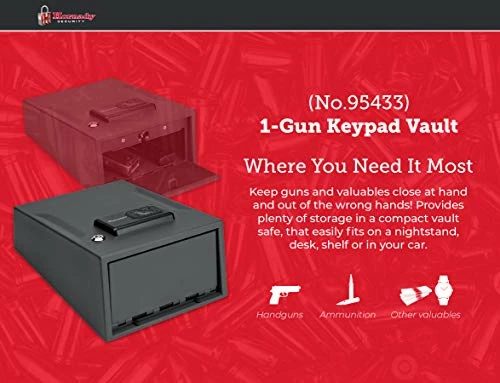 Outlet ???? Handgun Vault Safe With Keypad Entry – Secure Your Firearms And Valuables – 4-6 Keypad Entry, Interior Light And Backup Keys ???? 4 Outlet ???? Handgun Vault Safe With Keypad Entry – Secure Your Firearms And Valuables – 4-6 Keypad Entry, Interior Light And Backup Keys ???? - Image 2