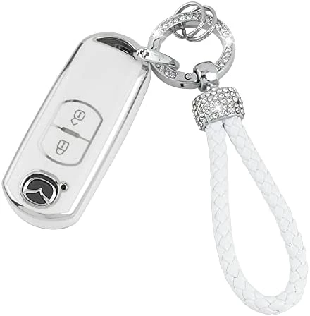 Discount ???? UHONSN For Nissan Key Fob Cover 4 Button Auto Start Soft TPU Smart Keyless Case Keys Protector Chain Cute Car Accessories Girly White ⌛ 7 Discount ???? UHONSN For Nissan Key Fob Cover 4 Button Auto Start Soft TPU Smart Keyless Case Keys Protector Chain Cute Car Accessories Girly White ⌛ - Image 5