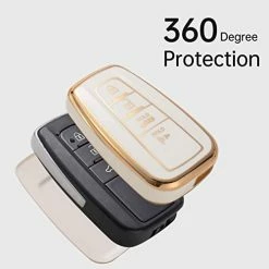 Cheapest ???? Gematay For Toyota Key Fob Cover With Lanyard, Car Key Case Protection For 2018-2022 Camry RAV4 Highlander Avalon C-HR Prius Corolla GT86 Smart Key Holder For Chevy B 4 Button ???? -Car Seat Covers shop 41k1BNfKZTL