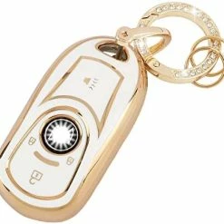 Hot Sale ???? For Chevy Key Fob Cover With Keychain Soft TPU Keys Protector Compatible With Chevrolet Equinox Malibu Camaro Traverse White Gold ???? -Car Seat Covers shop 41kHqROVrSL. AC