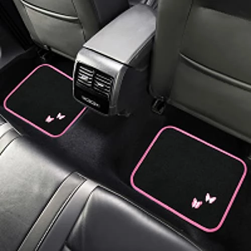 Cheapest ⭐ Universal Fit Butterfly Carpet Car Floor Mats With Heel Pad Fit For Sedan, SUVs, Truck, Vans Set Of 4 (Black And Pink) Black & Min ???? 3 Cheapest ⭐ Universal Fit Butterfly Carpet Car Floor Mats With Heel Pad Fit For Sedan, SUVs, Truck, Vans Set Of 4 (Black And Pink) Black & Min ???? - Image 2