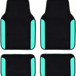 Best reviews of ???? Ainbow Waterproof Universal Fit Faux Leather Car Carpet- Anti-Slip Nibbed Backing Floor Mats For SUV, Vans,Sedans,Trucks, Automotive Set Of 4 For ???? Women&Cute Girly (Black With Pink) Black With Mint ???? -Car Seat Covers shop 41kTuFsv5BL. AC