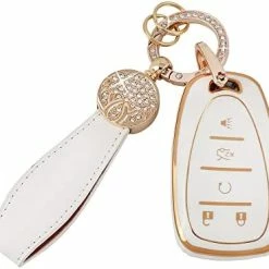 Best Pirce ???? Car Key Cover For Volkswagen Jetta Tiguan Atlas Arteon Taos TPU Soft Keys Fob Case Shell Glitter Keychain Keys Accessories White Gold Girl ???? Women ⭐ -Car Seat Covers shop 41ka9W2RAdL. AC