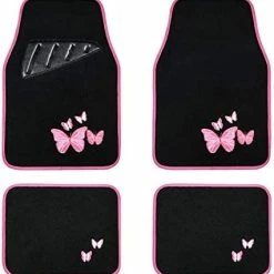 Cheapest ⭐ Universal Fit Butterfly Carpet Car Floor Mats With Heel Pad Fit For Sedan, SUVs, Truck, Vans Set Of 4 (Black And Pink) Black & Min ???? 9 Cheapest ⭐ Universal Fit Butterfly Carpet Car Floor Mats With Heel Pad Fit For Sedan, SUVs, Truck, Vans Set Of 4 (Black And Pink) Black & Min ???? -Car Seat Covers shop 41kmeTVS46L. AC