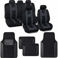 Cheapest ???? Forza Series Red Seat Covers Full Set Combo With Car Floor Mats – Front And Rear Bench Seat Cover & Floor Mat Protector Set, Interior Covers For Auto Truck Van SUV ✨ -Car Seat Covers shop 41kqmN5ixML. AC