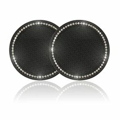 Promo ???? Car Cup Holder Coaster, 2 Pack Universal Auto Anti Slip Cup Holder Insert Coaster, Bling Crystal Rhinestone Car Interior Accessories-Black ????