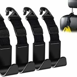 Cheap ???? Adjustable Car Seat Headrest Hook, Flymic Universal Car Storage Headrest Hanger Holder Hooks Organizer, Vehicle Strong And Durable Backseat Hanger Interior Accessories For ???? Handbag Purse ???? Coat 4 Pack Black ???? -Car Seat Covers shop 41llaz L oL. AC