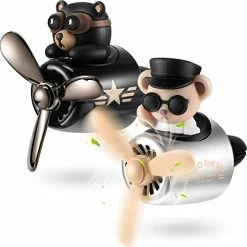 Best Pirce ⌛ 2 Pcs Car Air Freshener Pilot Cute Car Diffuser Cartoon Outlet Fan Air Diffuser For Car Vent Perfume Automotive Decoration (Bear) ⭐ -Car Seat Covers shop 41mI9LPPznL. AC