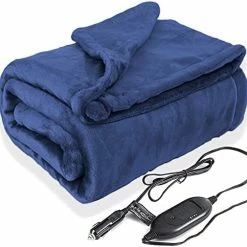 Coupon ???? Machine Washable Car Heated Blanket 12 Volt Electric Blanket Flannel Heating Throw Plug In For Car With Controller 3 Heating Level 55x40 Inch Navy Blue ???? -Car Seat Covers shop 41mU8ZQuyvL. AC