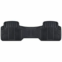 Best Pirce ???? Heavy Duty Rugged Ridged Complementary Rubber Rear Floor Mats Liners, All Weather Protection, Designed For Trucks Cars Sedan SUV Black ⌛