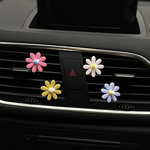 Cheapest ✔️ 4Pcs Cute Daisies Car Clip, Flowers Car Air Fresheners Vent Clips Charm Air Vent Accessories Cute Car Decor Automotive Interior Trim Car Decorations For ???? Girls & ???? Women ???? 5 Cheapest ✔️ 4Pcs Cute Daisies Car Clip, Flowers Car Air Fresheners Vent Clips Charm Air Vent Accessories Cute Car Decor Automotive Interior Trim Car Decorations For ???? Girls & ???? Women ???? - Image 3