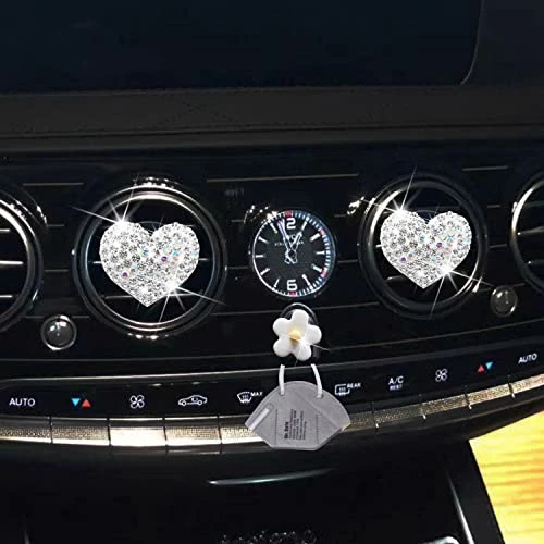 Top 10 ???? Bling Heart Vent Clips, 2 Pcs Crystal Heart Car Air Fresheners Vent Clips For ???? Women Glam Car Interior Decoration Charm Cute Bling Car Accessories For ???? Women + Cute Mask Hook… ⌛ 4 Top 10 ???? Bling Heart Vent Clips, 2 Pcs Crystal Heart Car Air Fresheners Vent Clips For ???? Women Glam Car Interior Decoration Charm Cute Bling Car Accessories For ???? Women + Cute Mask Hook… ⌛ - Image 2