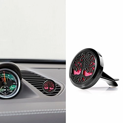 Hot Sale ???? 30mm Car Aromatherapy Essential Oil Diffuser Stainless Steel Locket With Vent Clip 12 Felt Pads-Tree Of Life Black ???? 7 Hot Sale ???? 30mm Car Aromatherapy Essential Oil Diffuser Stainless Steel Locket With Vent Clip 12 Felt Pads-Tree Of Life Black ???? - Image 5