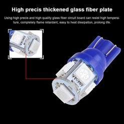 Best Sale ???? Cciyu (10) T10 5-5050-SMD PC194 Blue LED Bulb Instrument Panel Cluster Dash Light Twist Lock Socket ???? -Car Seat Covers shop 41p3Ob4cLZL