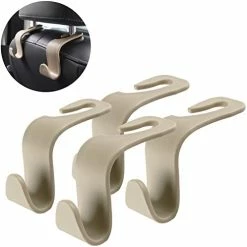Hot Sale ???? Car Seat Headrest Hook, Auto Seat Hook Hangers Storage Organizer Interior Accessories For Purse ???? Coats Umbrellas Grocery Bags ???? Handbag, 4-Pack Beig ???? -Car Seat Covers shop 41pTlGBsQ1L. AC