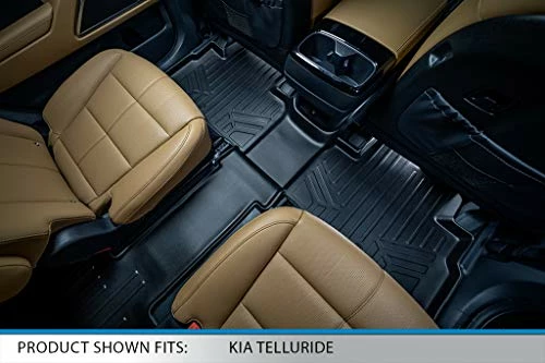 Promo ⌛ SMARTLINER All Weather Custom Fit Black 3 Row Floor Mat Liner Set Compatible With 2020-2023 Kia Telluride With 2nd Bucket Seats Without Center Console ???? 6 Promo ⌛ SMARTLINER All Weather Custom Fit Black 3 Row Floor Mat Liner Set Compatible With 2020-2023 Kia Telluride With 2nd Bucket Seats Without Center Console ???? - Image 4
