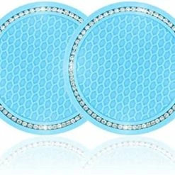 Promo ???? Car Cup Holder Coaster, 2 Pack Universal Auto Anti Slip Cup Holder Insert Coaster, Bling Crystal Rhinestone Car Interior Accessories-Black ???? -Car Seat Covers shop 41pcYzolKgL. AC