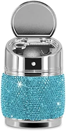 Wholesale ???? Portable Auto Car Cigarette Ashtray Ash Bling Crystal Smokeless Stand Cylinder Cup Holders,Silver ✨ 7 Wholesale ???? Portable Auto Car Cigarette Ashtray Ash Bling Crystal Smokeless Stand Cylinder Cup Holders,Silver ✨ - Image 5