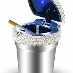 Best deal ⭐ Car Ashtray, Detachable Portable Ashtray With Blue LED Light And Lid, Stainless Cigarette Ashtray For Vehicles Cup Holder Car Accessories Or Indoor Outdoor Travel Use (Mini Size, Black) Gr ???? -Car Seat Covers shop 41qQkN4ehSL. AC