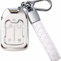 Best Sale ⭐ For GMC Key Fob Cover With Leather Lanyard, Car Key Case Shell Protection For 2019-2022 GMC Sierra 1500 2500HD 3500HD Terrain Acadia Smart Remote Control Protector, Black ???? -Car Seat Covers shop 41qRkTdKbL. AC