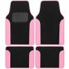 Best deal ???? Pink Carpet Car Floor Mats – Two-Tone Faux Leather Automotive Floor Mats, Included Anti-Slip Features And Built-in Heel Pad, Stylish Floor Mats For Cars Truck Van SUV ???? -Car Seat Covers shop 41r101MFg4L