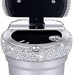 Promo ???? Car Ashtray Portable Bling Cigarette Smokeless Cylinder Cup Holder With Blue LED Light Indicator,Car Accessories For ???? Women,Ideal For Car,Home And Office,1 - Pack Black+White 1 -pack Purpl ???? -Car Seat Covers shop 41r3Qf9Zo L. AC