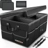 Promo ❤️ Car Trunk Organizer, Car Storage Organizer, Collapsible Multi Compartment Car Organizer, SUV Trunk Organizer, Non Slip Bottom, Adjustable Securing Straps, Foldable Cover (Black, Standard Size) ???? -Car Seat Covers shop 41r5yfrzY0L