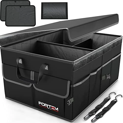 Promo ❤️ Car Trunk Organizer, Car Storage Organizer, Collapsible Multi Compartment Car Organizer, SUV Trunk Organizer, Non Slip Bottom, Adjustable Securing Straps, Foldable Cover (Black, Standard Size) ???? 2 Promo ❤️ Car Trunk Organizer, Car Storage Organizer, Collapsible Multi Compartment Car Organizer, SUV Trunk Organizer, Non Slip Bottom, Adjustable Securing Straps, Foldable Cover (Black, Standard Size) ????