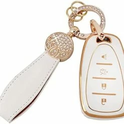 Best Pirce ???? Car Key Cover For Volkswagen Jetta Tiguan Atlas Arteon Taos TPU Soft Keys Fob Case Shell Glitter Keychain Keys Accessories White Gold Girl ???? Women ⭐ -Car Seat Covers shop 41rKwtzNmYL. AC