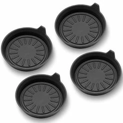 New ???? Car Coasters For Cup Holders, Silicone Cup Holder Coasters, Universal Vehicle Coasters, Set Of 4 Pack, 3-1/8" Diameter (Black) ⌛