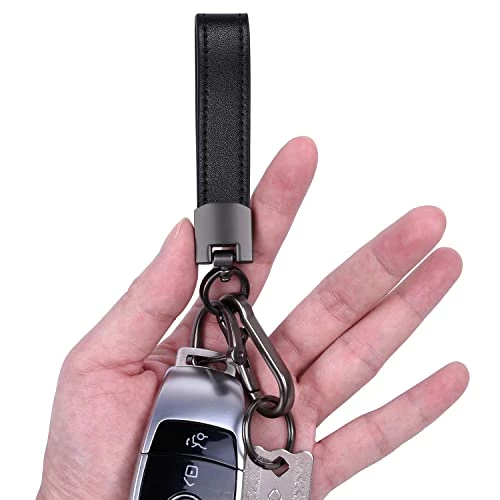 Hot Sale ???? Genuine Leather Car Keychain, Universal Key Fob Keychain Leather Key Chain Holder For Men And ???? Women, 360 Degree Rotatable, With Anti-lost D-ring, 3 Keyrings - Black (Carabiner Clip) ???? 4 Hot Sale ???? Genuine Leather Car Keychain, Universal Key Fob Keychain Leather Key Chain Holder For Men And ???? Women, 360 Degree Rotatable, With Anti-lost D-ring, 3 Keyrings - Black (Carabiner Clip) ???? - Image 2