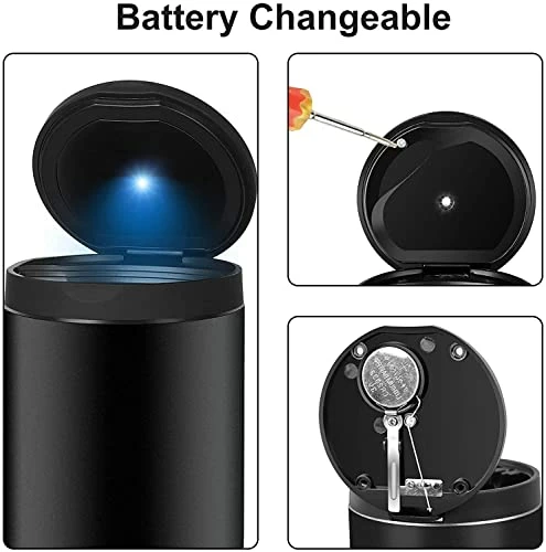 Best deal ???? Car Ashtray, Smokeless Vehicle Ashtray Ash Stainless Auto Car Ashtray With Lid & Blue LED Light Indicator For Car Cup Holder, Home, Offic ???? 5 Best deal ???? Car Ashtray, Smokeless Vehicle Ashtray Ash Stainless Auto Car Ashtray With Lid & Blue LED Light Indicator For Car Cup Holder, Home, Offic ???? - Image 3