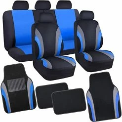 Outlet ✔️ Line Rider Sporty Car Seat Covers Full Set With 4Pcs Waterproof Car Floor Mats Universal Fit Airbag Compatible Automotive Interior Covers For Sedans, Trucks,Vans,SUV (Combo Set, Black & Mint) ???? -Car Seat Covers shop 41sY7zjAqvL. AC