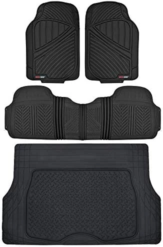 New ???? FlexTough Performance All Weather Rubber Car Floor Mats With Cargo Liner - Full Set Front & Rear Floor Mats For Cars Truck SUV, Automotive Floor Mats (Black) ???? 9 New ???? FlexTough Performance All Weather Rubber Car Floor Mats With Cargo Liner - Full Set Front & Rear Floor Mats For Cars Truck SUV, Automotive Floor Mats (Black) ???? - Image 7