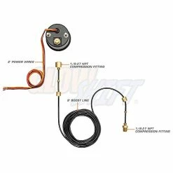 Promo ???? Tinted 7 Color 60 PSI Turbo Boost Gauge Kit - Includes Mechanical Hose & Fittings - Black Dial - Smoked Lens - For Diesel Trucks - 2-1/16" 52mm ????