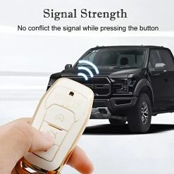 Deals ???? For Ford Key Fob Cover, Premium Soft TPU Full Protection Key Fob Case For Ford Fusion Mustang F150 Edge Explorer Lincoln MKZ MKC MKX Smart Remote Key Protector,Size A-ivory ???? -Car Seat Covers shop 41tEJ4kwd6L