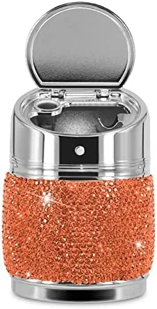 Wholesale ???? Portable Auto Car Cigarette Ashtray Ash Bling Crystal Smokeless Stand Cylinder Cup Holders,Silver ✨ 10 Wholesale ???? Portable Auto Car Cigarette Ashtray Ash Bling Crystal Smokeless Stand Cylinder Cup Holders,Silver ✨ - Image 8