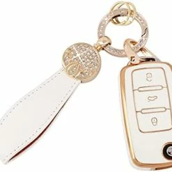 Best Pirce ???? Car Key Cover For Volkswagen Jetta Tiguan Atlas Arteon Taos TPU Soft Keys Fob Case Shell Glitter Keychain Keys Accessories White Gold Girl ???? Women ⭐ -Car Seat Covers shop 41uBGpEEzmL. AC