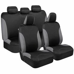 Deals ✨ UltraSleek Gray Seat Covers For Cars Full Set, Two-Tone Front Seat Covers With Matching Back Seat Cover, Stylish Car Seat Protectors With Split Bench Design, Automotive Interior Covers ✔️