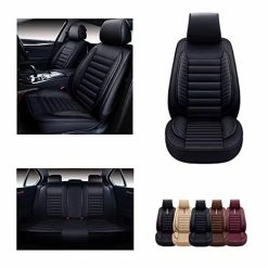 Cheapest ???? Car Seat Covers Accessories Full Set Premium Nappa Leather Cushion Protector Universal Fit For Most Cars SUV Pick-up Truck, Automotive Vehicle Auto Interior Décor (OS-001 Black) ????