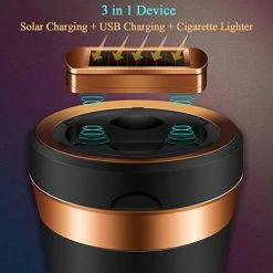 Cheap ???? Car Ashtray, Detachable Ceramics Car Ashtray With Lid Blue Led Light And Removable Lighter Solar Energy And USB Dual Charging For Most Car Cup Holder ???? -Car Seat Covers shop 41uthF7VEoL