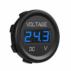 Budget ❤️ MIC-VM-Blue Voltmeter (DC 12V LED Digital Display Waterproof For Boat Marine Vehicle Motorcycle Truck ATV UTV Car Camper Caravan Blue Digital Round Panel) ????