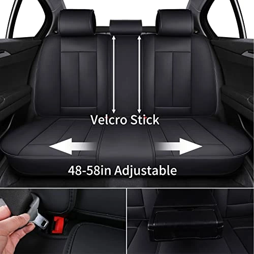 Flash Sale ???? Car Seat Covers Full Set, Waterproof Nappa Leather Auto Seat Protectors, Universal Fit For Most Sedans SUV Pick-up Truck, Black ???? 4 Flash Sale ???? Car Seat Covers Full Set, Waterproof Nappa Leather Auto Seat Protectors, Universal Fit For Most Sedans SUV Pick-up Truck, Black ???? - Image 2