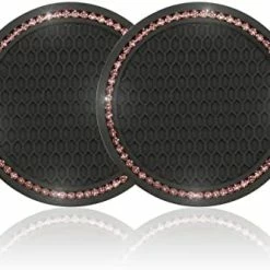 Promo ???? Car Cup Holder Coaster, 2 Pack Universal Auto Anti Slip Cup Holder Insert Coaster, Bling Crystal Rhinestone Car Interior Accessories-Black ???? -Car Seat Covers shop 41vwo00hzML. AC