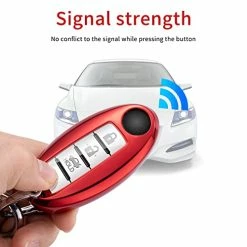 Top 10 ???? Compatible With Nissan Key Fob Cover With Leather Keychain Soft TPU 360 Degree Protection Key Case For Altima Maxima Rogue Armada Pathfinder Smart Key 3 4 5-Button,Red ⭐ -Car Seat Covers shop 41w65ihMNuL